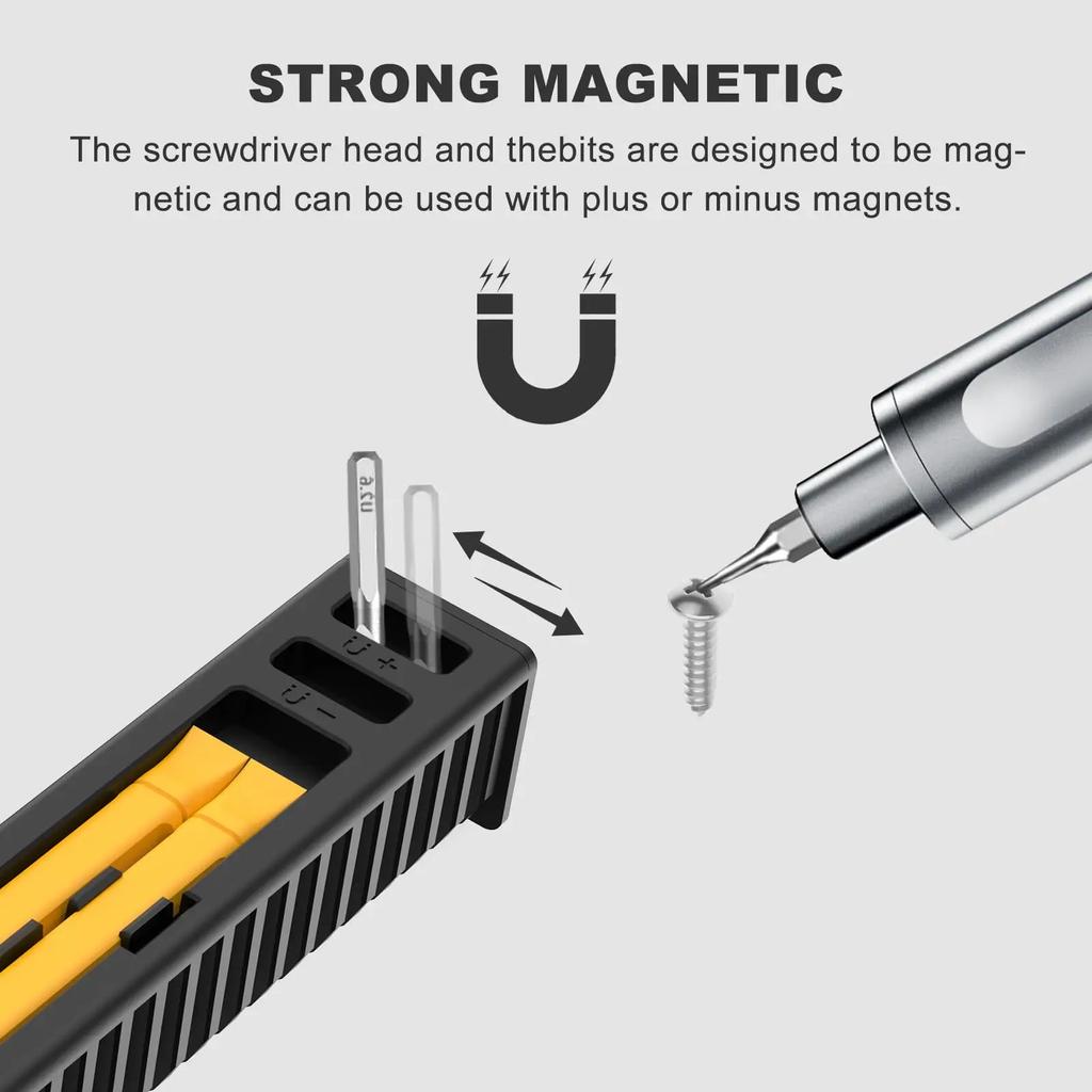 Precision Electric Screwdriver Set 42-in-1 Magnetic Bits 3.7V 5/32'' Hex  Power Mini Repair Tool Kit for iPhone Camera PC Watch