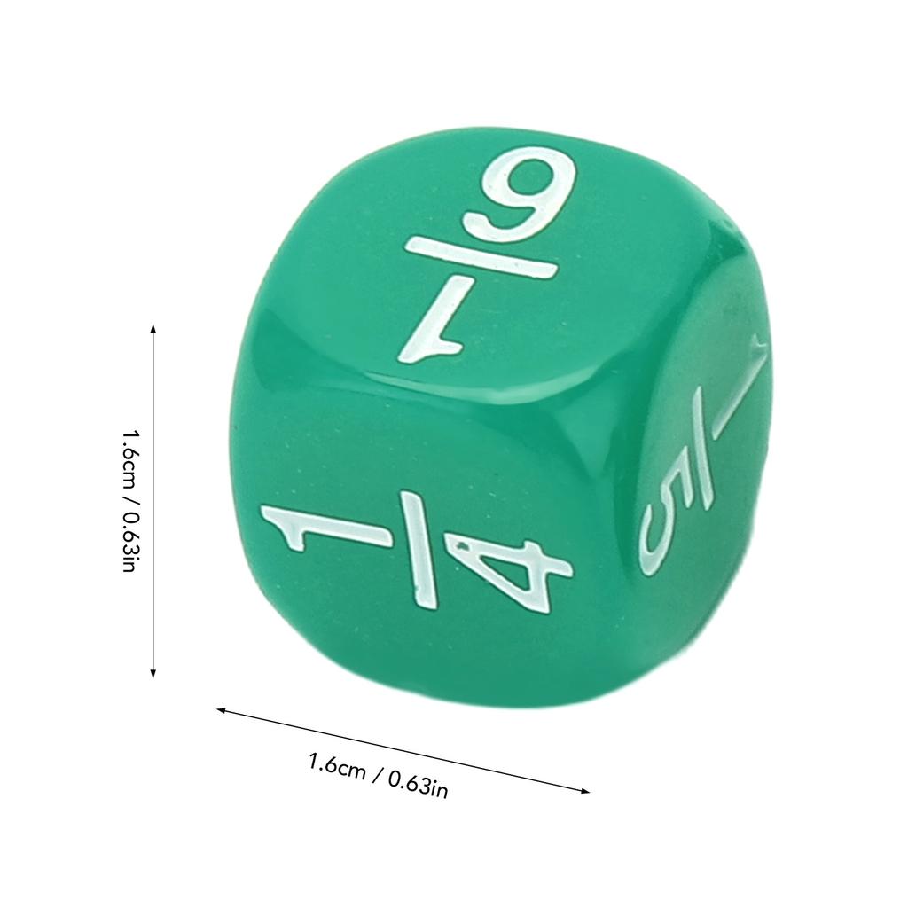 20Pcs Fraction Dice Class Set Plastic 6 Sided Multi Faceted Table Game Accessories for Kids Math Practice