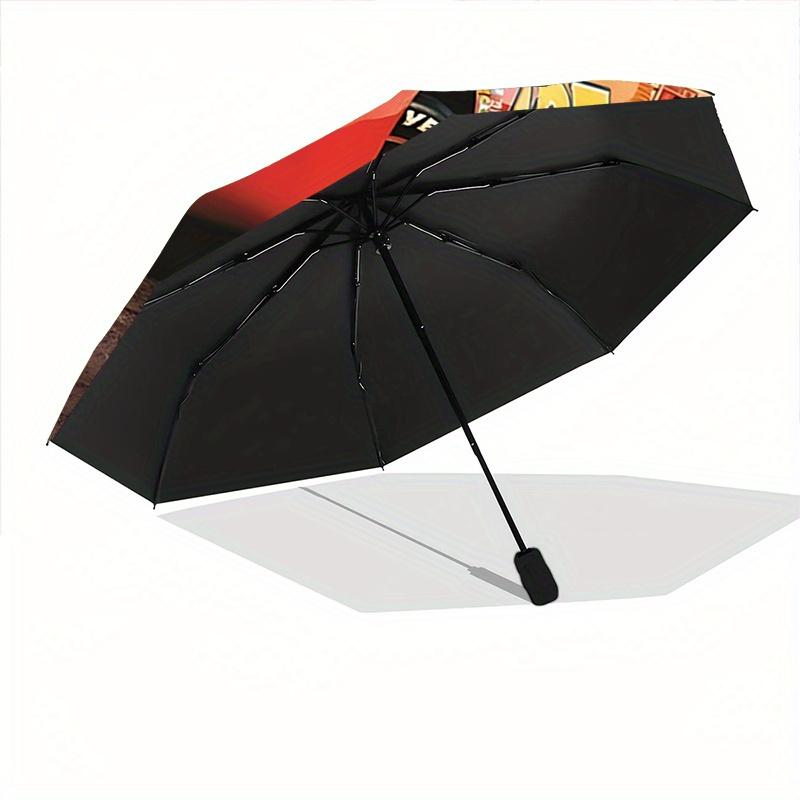 1pc Cars Lightning McQueen Character Umbrella - Auto Open Close Portable Folding Design, 8-Rib Iron Frame Outdoor Umbrella, Ideal Gift for F