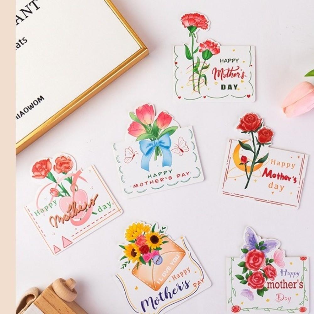 10pcs 3D Design 3D Floral Greeting Cards Floral Pattern Postcard Style Floral Bouquet Card Folded Design Multipack