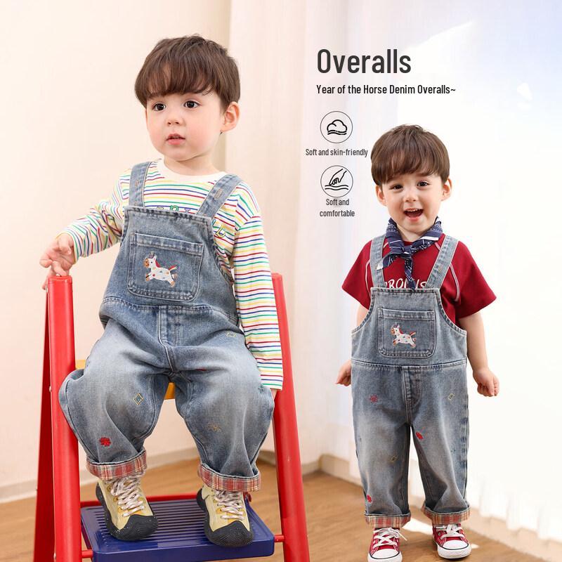 LUSON Baby Boy Denim Overalls 80