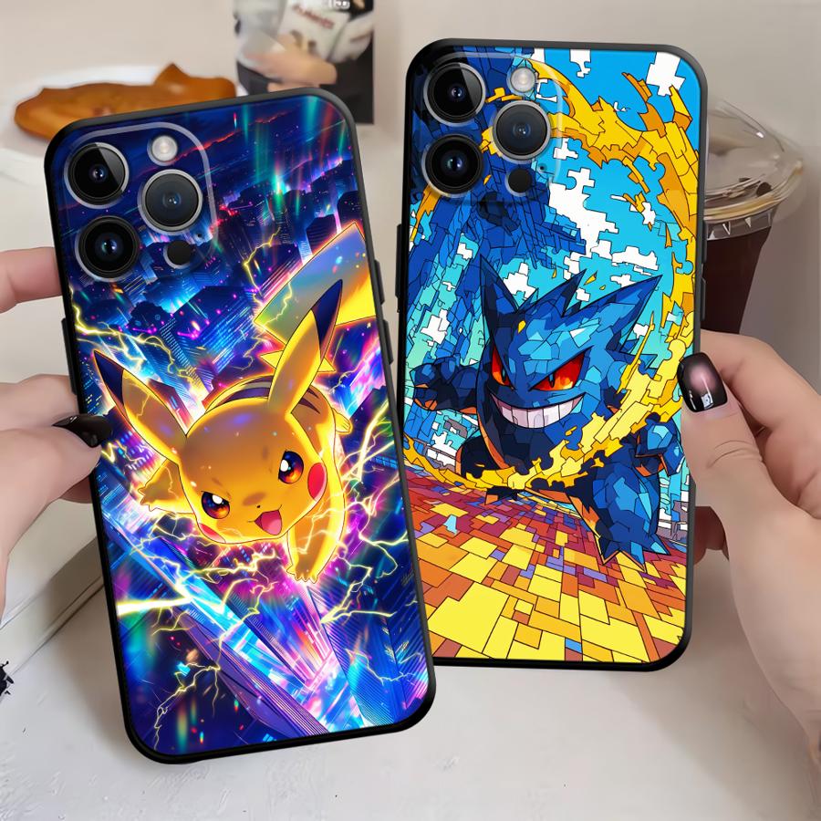 Cute Pikachu Pokemon Phone Case for Apple iPhone 16 13 15 Pro 7 8 12 11 14 17 Pro Max Air XR XS MAX Funda Phone Cover