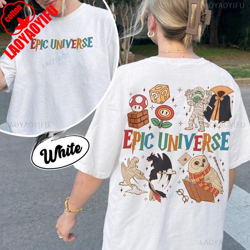 

Epic Universe Family Universe Park Trip T-Shirt Orlando Park Funny Summer Fashion Casual Comfortable Soft Cotton Trip Tees Top M