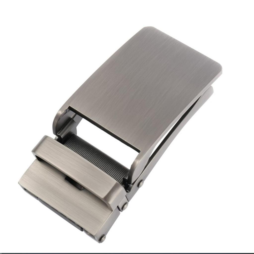 Rectangular Automatic Ratchet Buckle for Leather Straps, Men's Trouser Belt