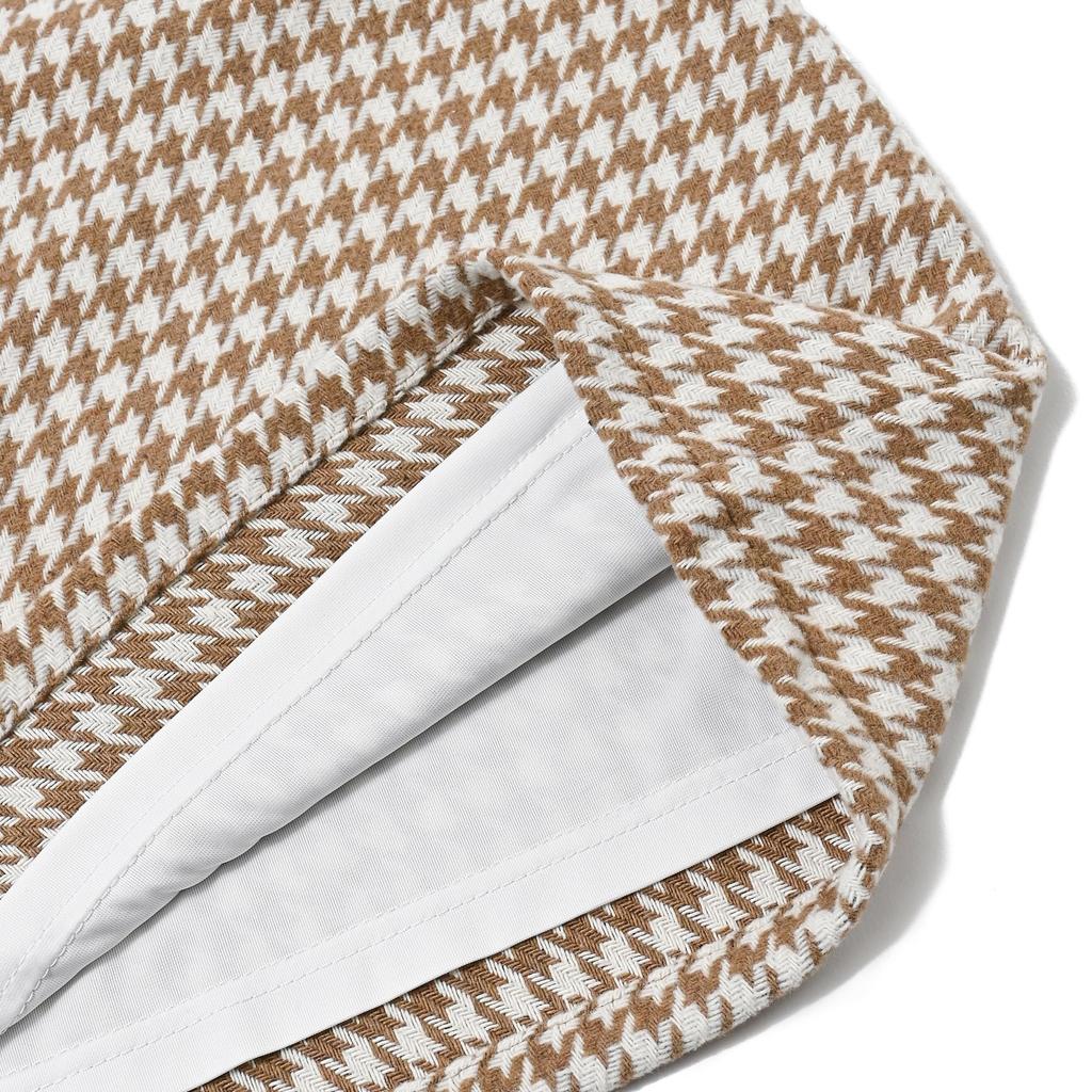 Delsol 7848 Beige Houndstooth Fabric Houndstooth Golf Side Brushed Sizes LL Skirt, Fall/Winter, Pattern, Women's Wear, Zipper, Lined, Outer, M, L,