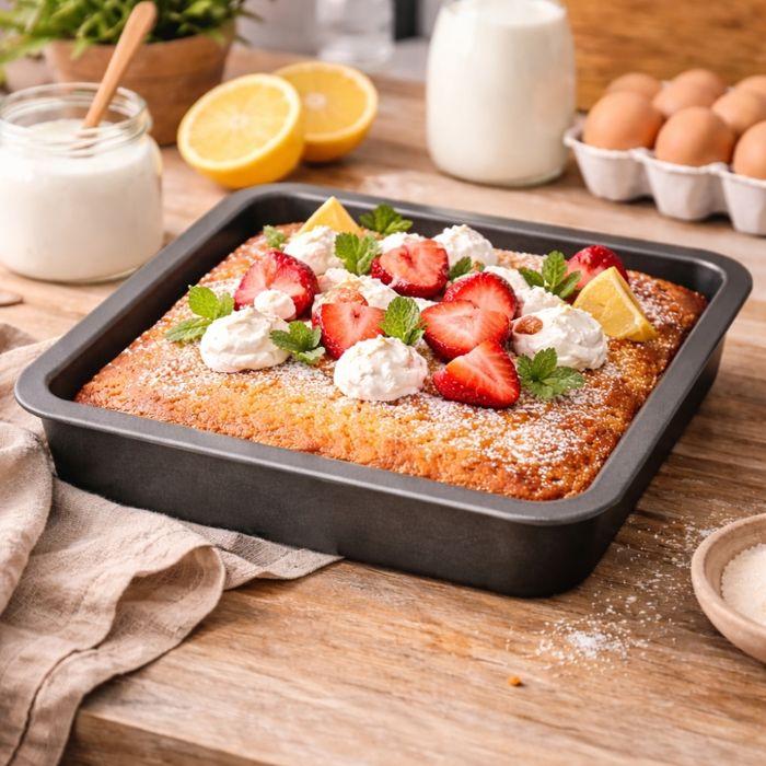 Square Cake Pan - SIROCO - 22.5 Cm - Carbon Steel - Non-stick - Resistant Up To 280°C