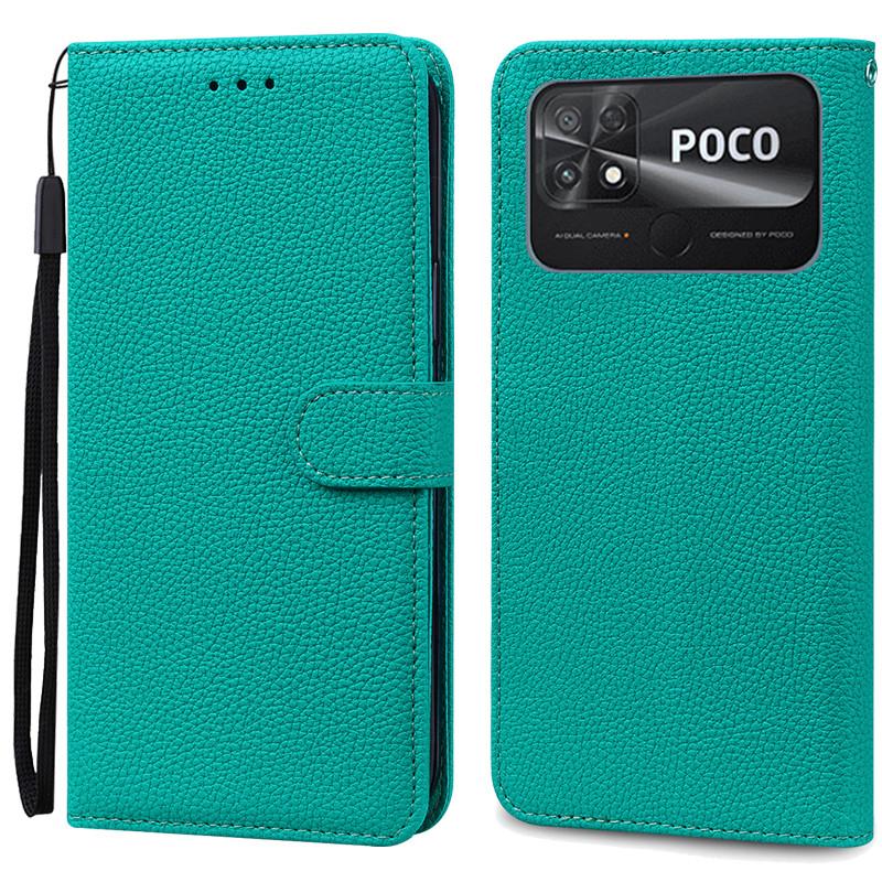 

Чохол POCO C40 Шкіряний Гаманець Чохол-книжка Для Чохол POCO C40 Xiaomi POCO C40 C 40 PocoC40 Чохол для телефону Coque Fundas Etui Shell For POCO C40 ціан