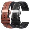 Italy Genuine Leather Skin Watchband For Any Brand Watch Soft Waterproof Rubber Bottom Strap Men Bracelet 19mm 20mm 21 22mm 23mm