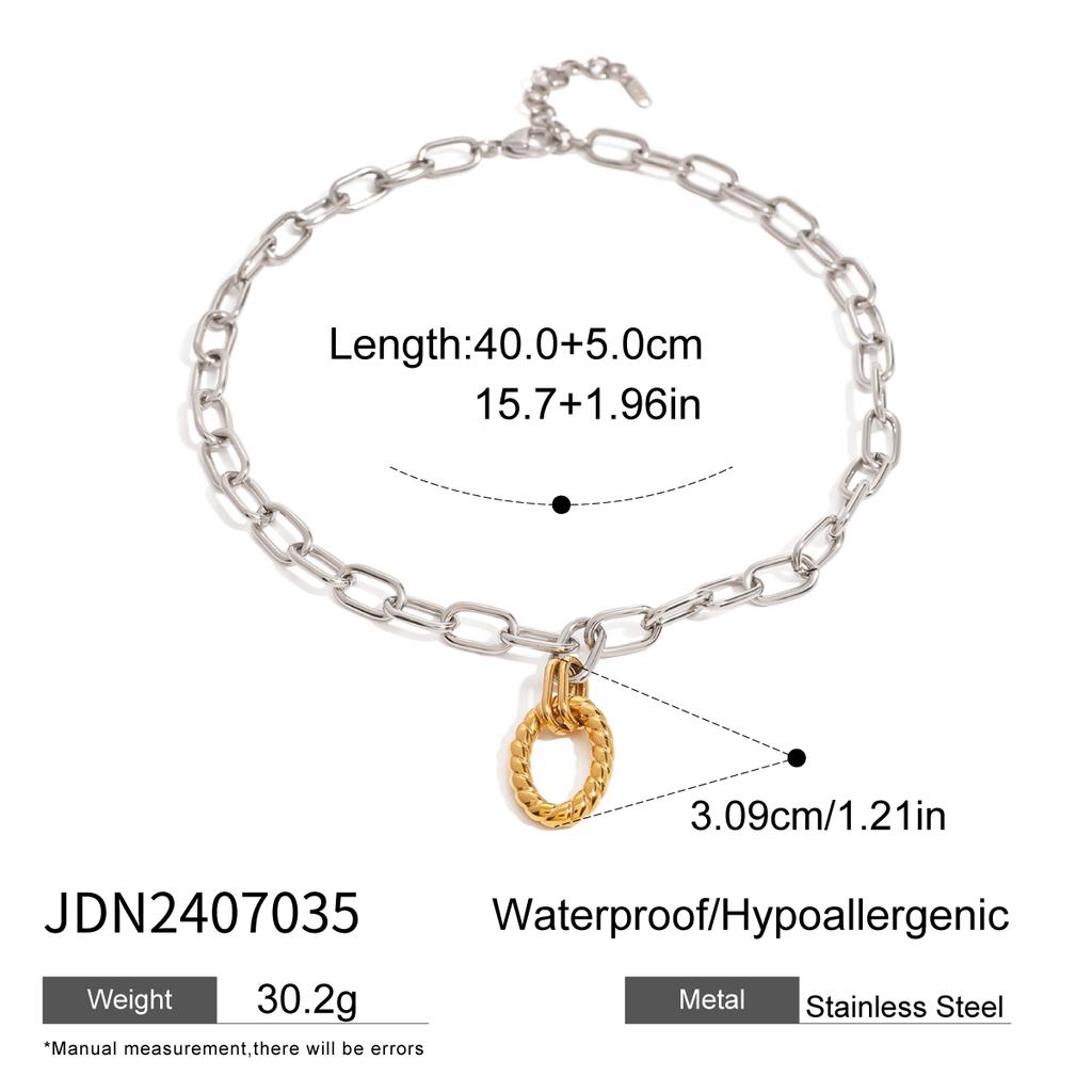 Edelstahl Textur Rund Gedrehte Streifen Halsketten Ohrringe Armbänder Schmuckset Wasserdichte Accessoires Geschenk