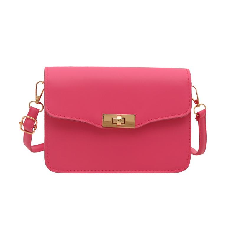New Lock Solid Color Simple High-end Urban Commuter Versatile Atmospheric Shoulder Crossbody Bag Women