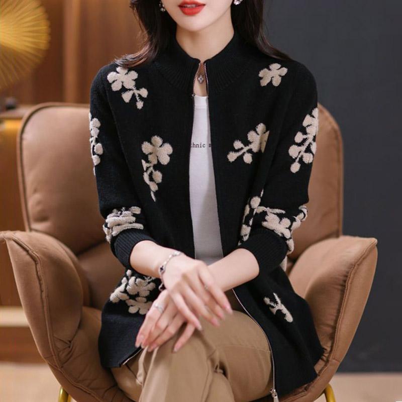 Coat for Women Knitted Sweater Coat Plush Autumn Winter Thickened Fleece Sweatshirt Oversize Casual Zipper Hooded Sweater Coat