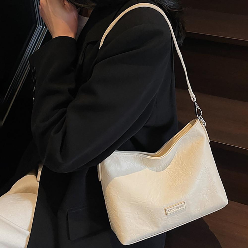 Simple Solid Color Crossbody Bags Women High Quality Commuting Daily Pack Korean Style Bucket Single Shoulder Bag Lady Handbags