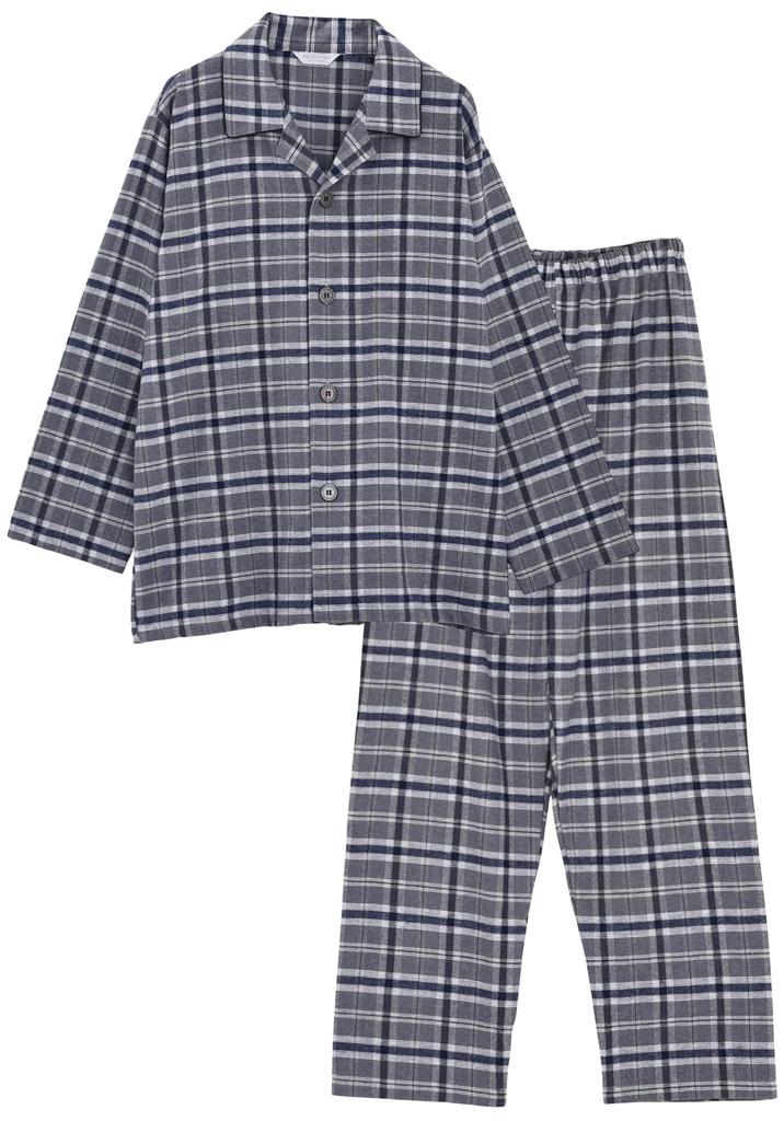 Kaituck Family Pajama Made in Long Cotton Brushed Check Winter Men's Shirt, Japan, Sleeve, 100% Flannel, Fleece, Pattern, Spring, Autumn, (Size L,