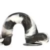 14 Inch 5.7cm Black and White Mixed Color Extra Large Extra Long Thick Simulated Fake Big Dildo Anal Plug Toy