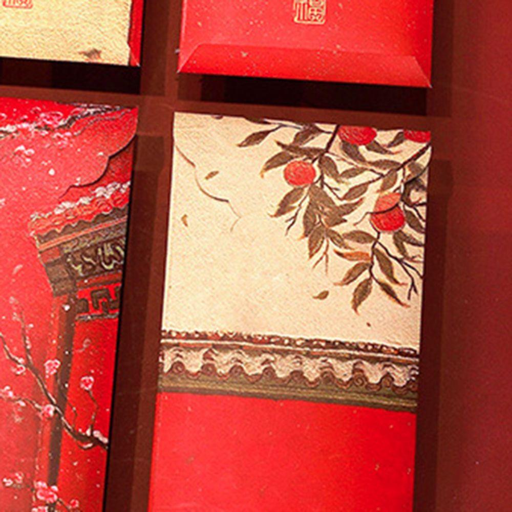 Rectangular Lucky Money Bag Cat Pattern HongBao Creative Forbidden City Red Envelope  Birthday