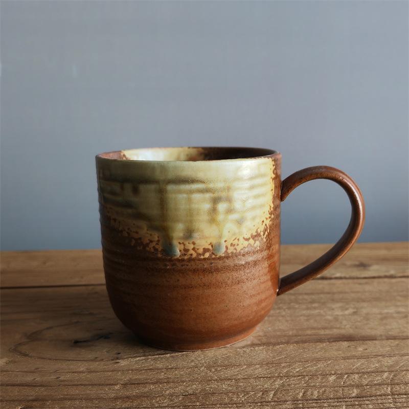 Retro Ceramic Coffee Cup High Value Couple Water Cup Coarse Pottery Afternoon Tea Hot Cup