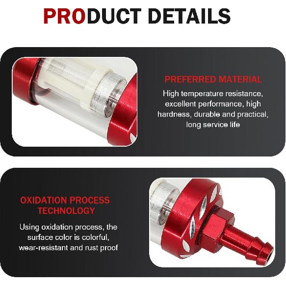 Downhill 1 PC Car Fuel Filter, In-line Fuel Filter, Alloy Rust-Proof and Durable Efficient Filter Oil Cup, Engine Protection Oil Filtering Cup