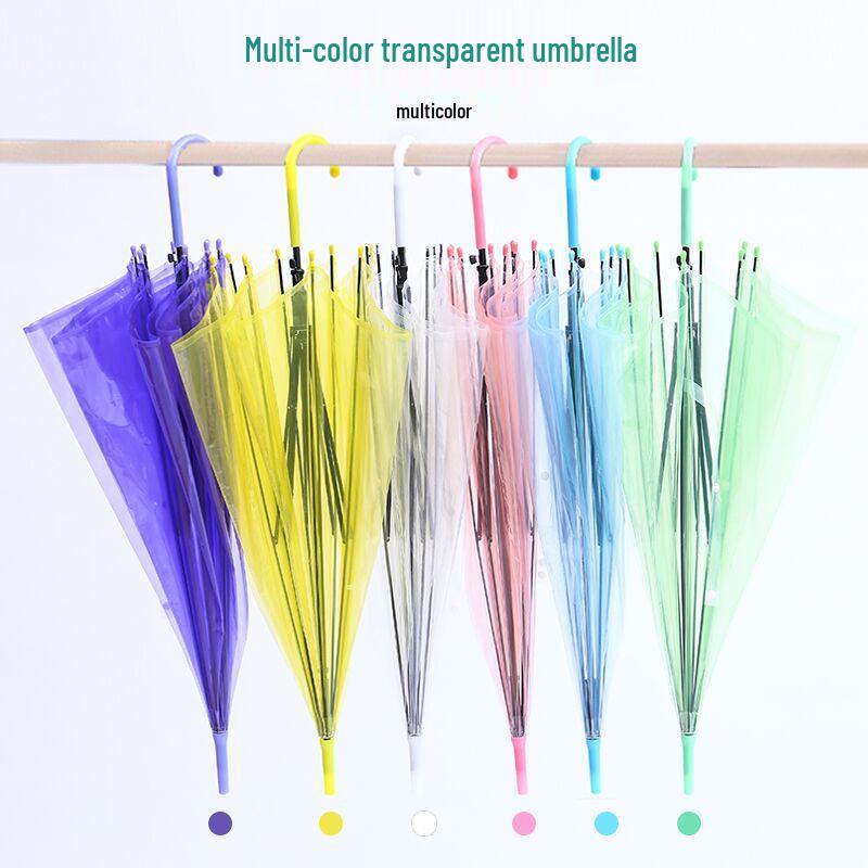 Best-Selling 8-Rib Japanese Transparent Umbrella with Curved Handle - Ideal for Sketching, Dancing, and Advertising Props