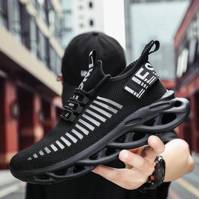 Men Shoes Comfortable Casual Sneakers Fashionable Platform Breathable Couple Running Shoes Size 36-46 Black Walking Sneakers