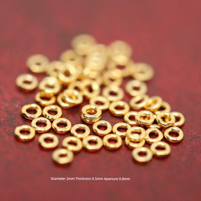 

DIY Spacer S925 Bracelet Wrist String Solid Ancient Gold 2mm closed ring 10 Closed