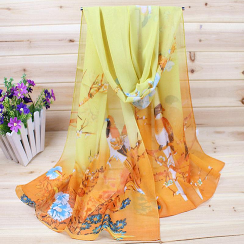 Neuer Damen-Dünnschal aus Seide für Frühling und Sommer, hochwertiger Chiffon-Gaze-Schal mit Druck, Geschenk für die Mutter, doppelt verwendbarer Schal/Stola