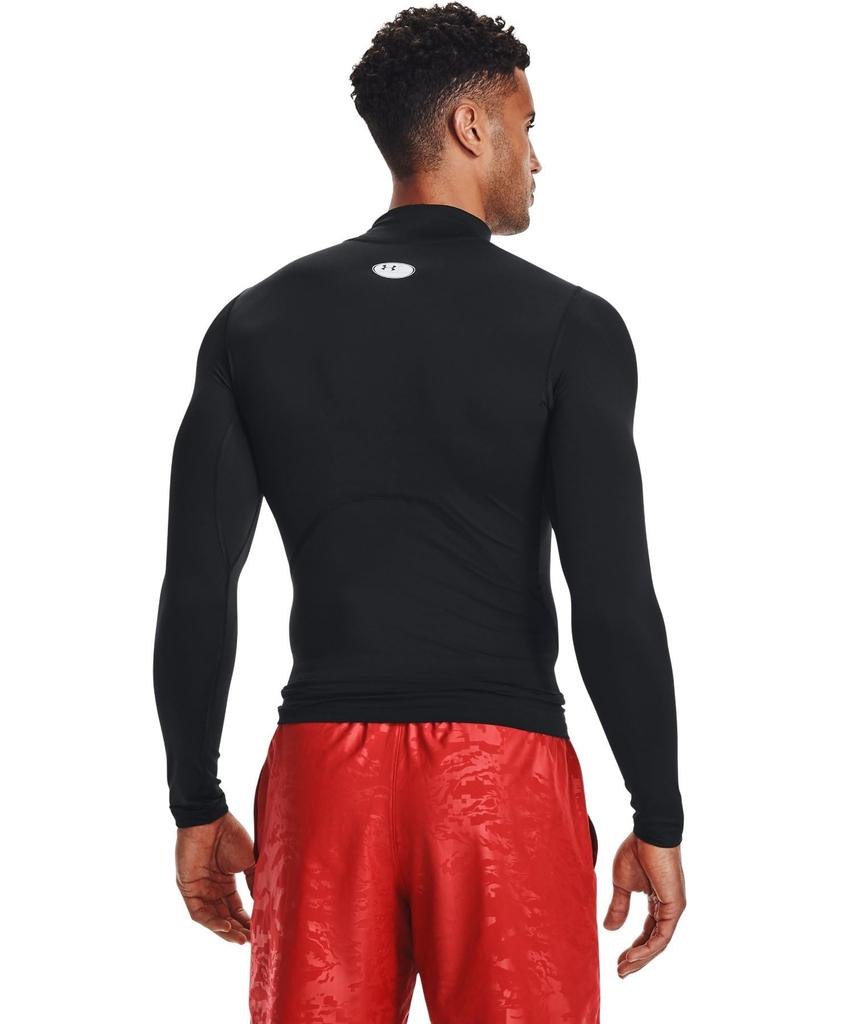 Under Armour UA HeatGear Armour Compression Long Sleeve Mock Size M Shirt, Men's, Black/White,