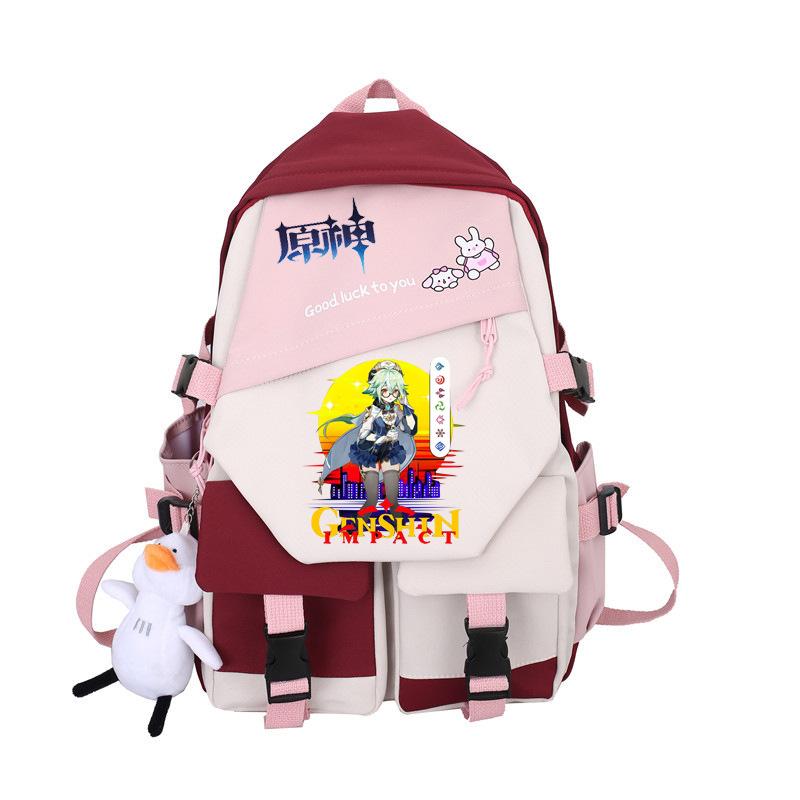Large Capacity Schoolbag with Shoulder Strap; Student Three-piece Pencil Case Set