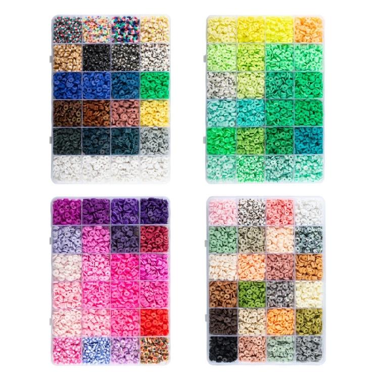 24 Color Clay Beads for Jewelry Making, DIY Bead Bracelet Necklace Earring