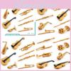Detailed Abs Musical Instrument Model Set With Trombone Clarinet Flute Saxophone And Guitar