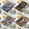 Printing Cute Cat Face Placemat Non-Slip Heat Resistant Washable Kitchen Table Plate Bowl Coaster Children's Tablecloth