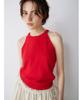 Ninnis [3Nd] Open-Back Halter Knit Top (Red)