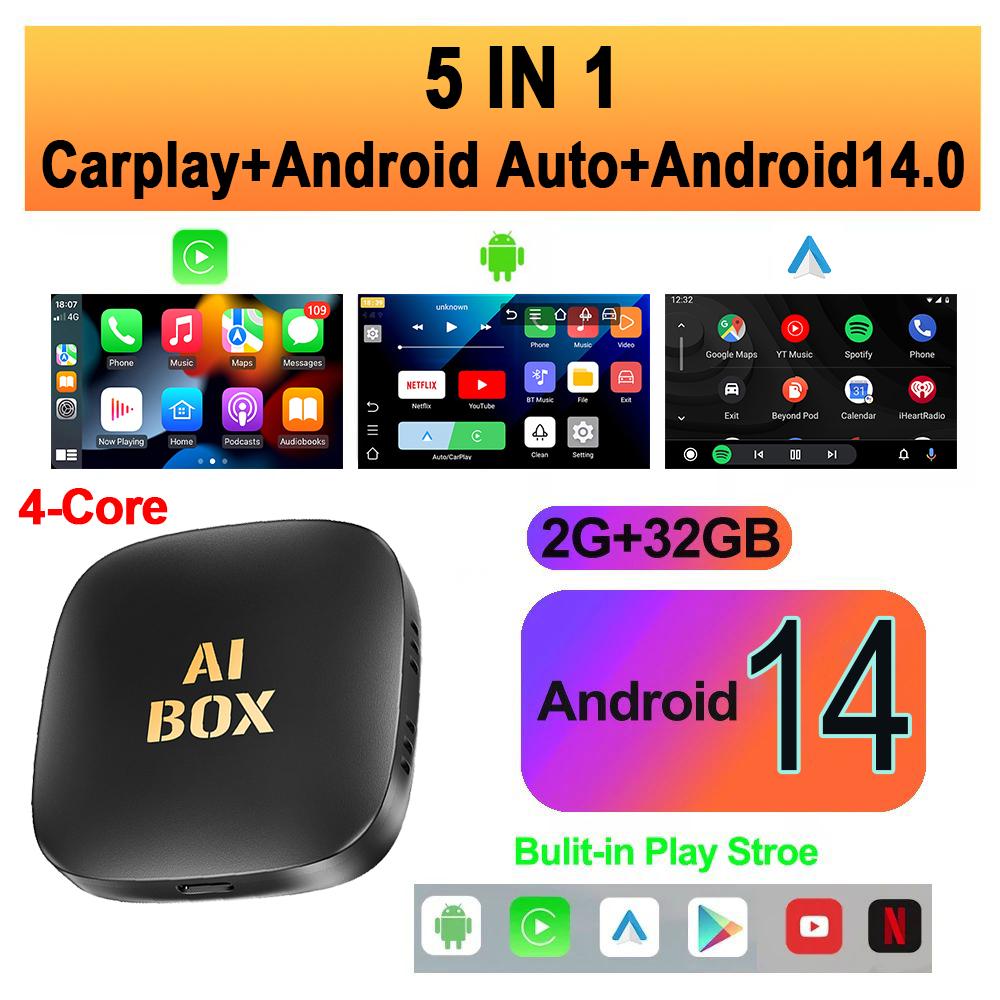 Android14 New Wired To Wireless Carplay Android Auto Adapter Netflix YouTube Car Intelligent Systems For Toyota Mazda Hyundai