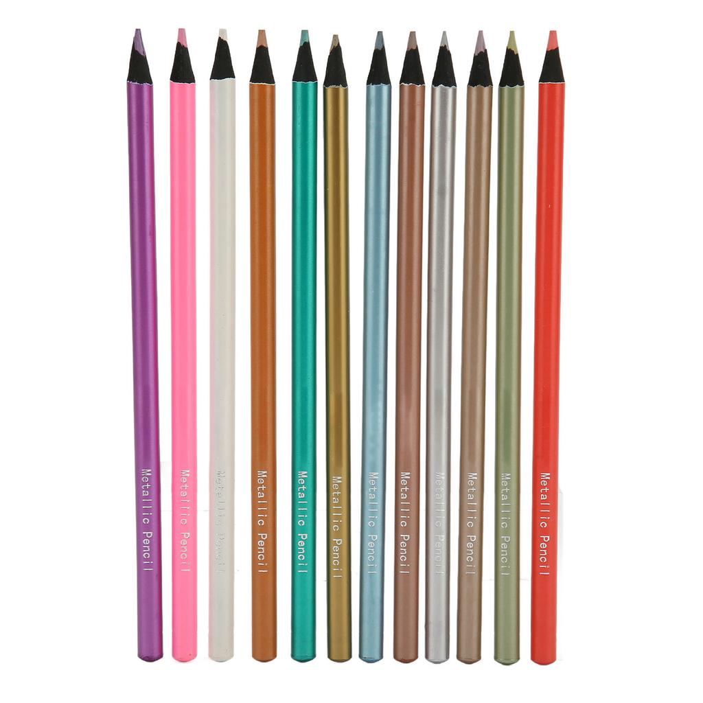 24pcs Colored Pencils 24 Color Metallic Wooden Barrel Coloring Pencils for Doodling Handbook Drawing