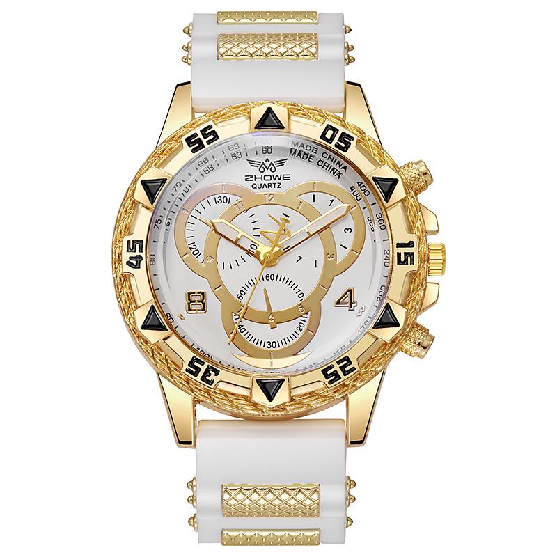 2024 European & American Fashion Men's Quartz Watch with Large Dial & Silicone Strap - Popular In the Middle East.