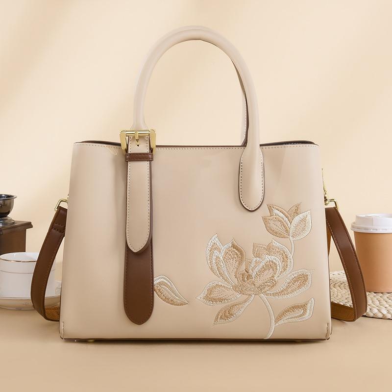 Women's handbag, high-end national style embroidery mother bag, simple large-capacity bag, fashionable temperament shoulder bag