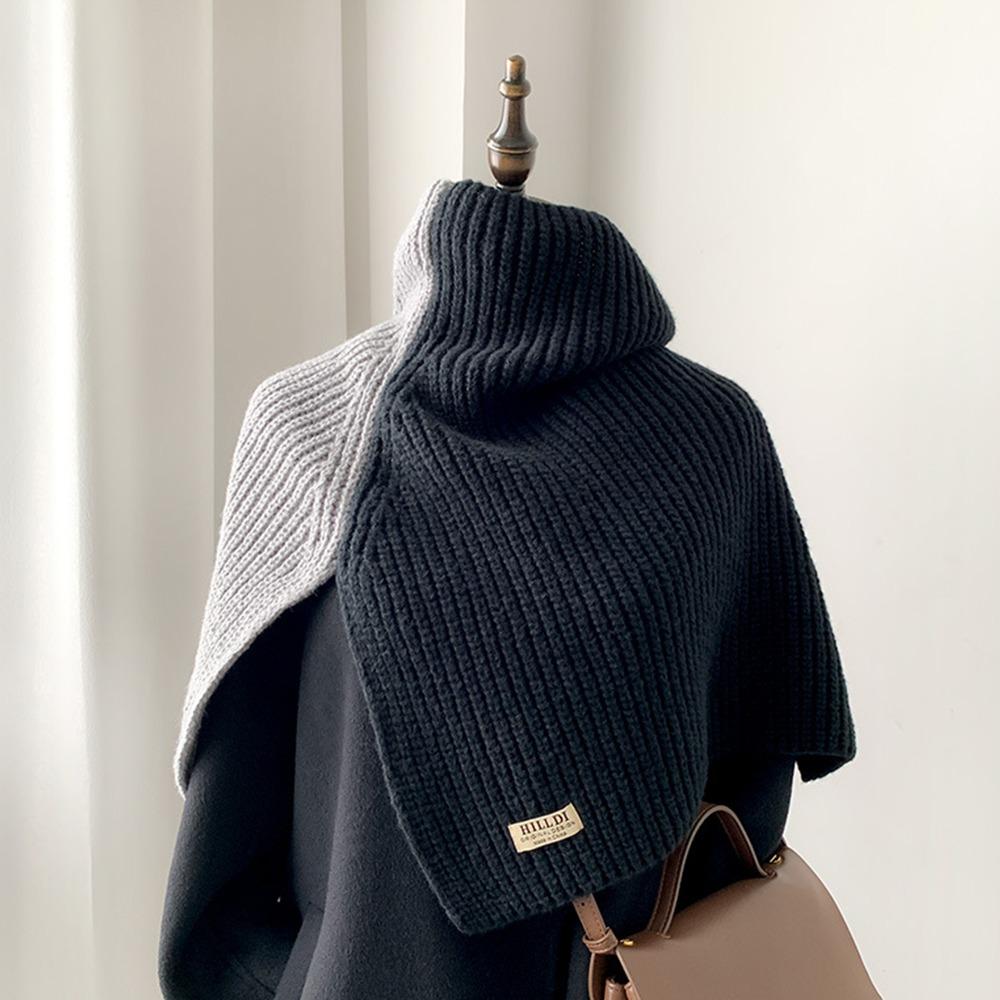 Collar Knitted Scarf Thicken High Neck Shawl Fashion Neck Warmer  Winter