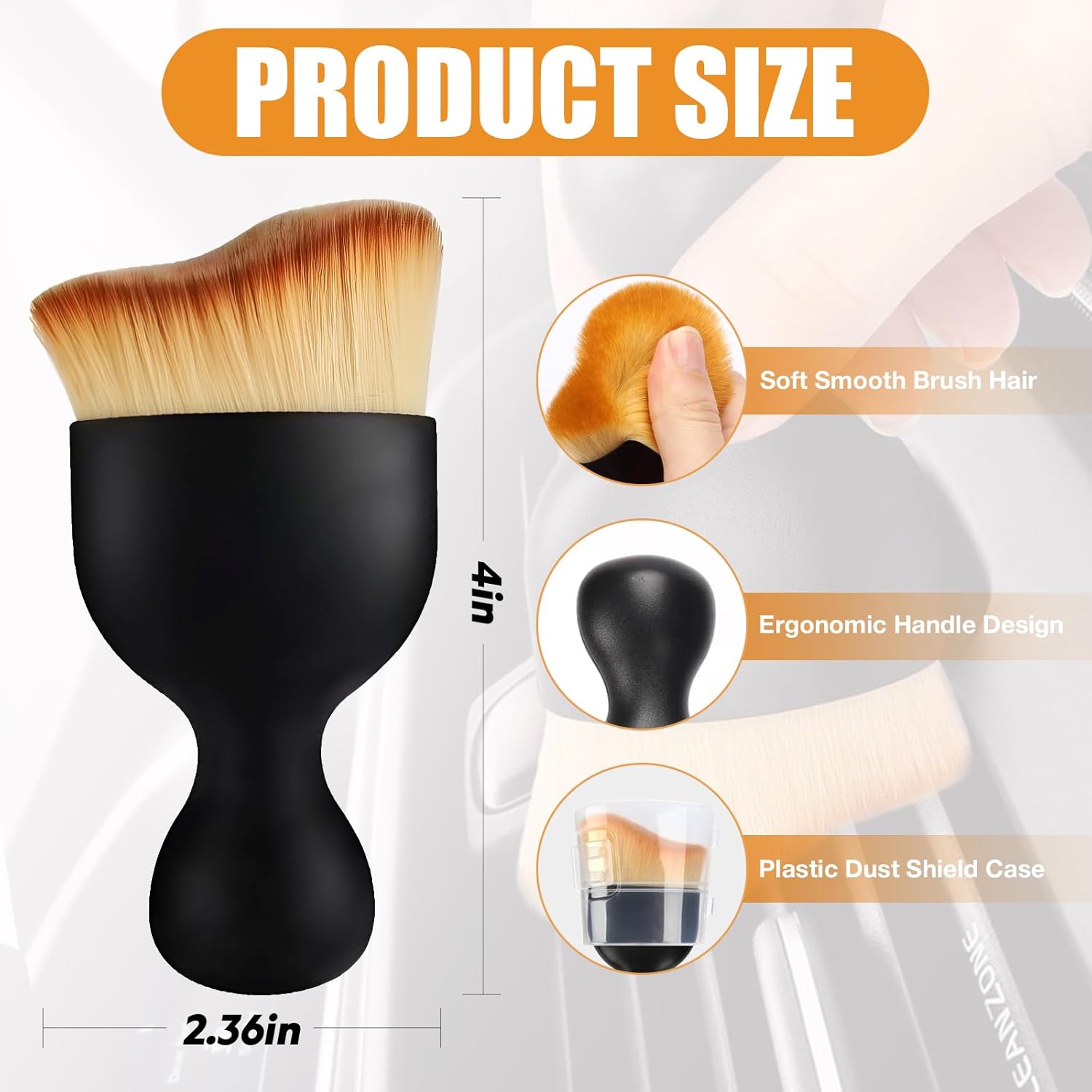 

Microfiber Car Detailing Brush – Dual Use for Wet & Dry Cleaning, Soft Bristles Interior Duster for Dashboard, Air Vents, Leather Seats, and Home