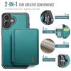 JEEHOOD J05 For iPhone 16 Case Leather Mobile Cover with Detachable Magnetic Card Bag