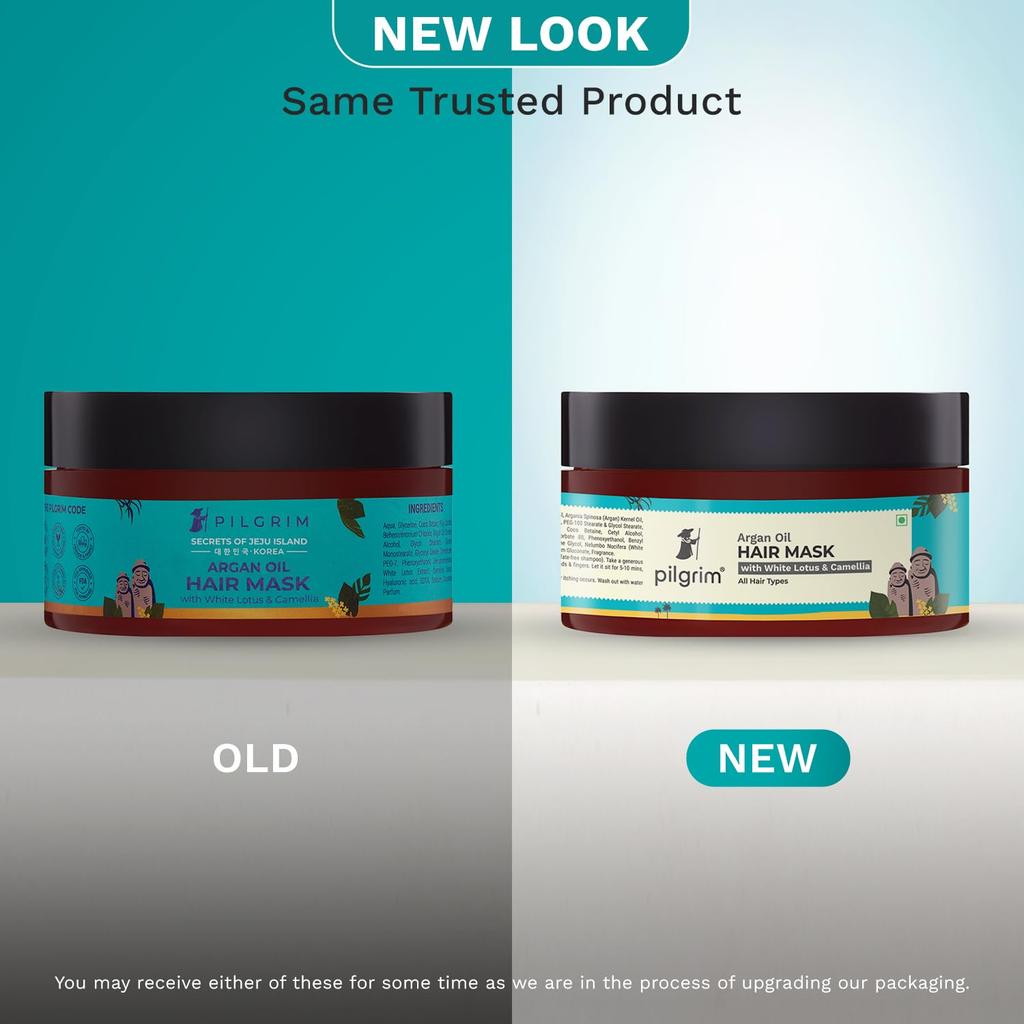 Pilgrim Argan Oil Hair Mask 200ml For Dry Frizzy Hair Deep Conditioning Smooth Soft Hair