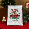 Custom Deer Christmas Bag Holiday Santa Sack Merry Xmas Eve Party Decor Santa Bag Drawstring Bags Party Decor Christmas Stocking