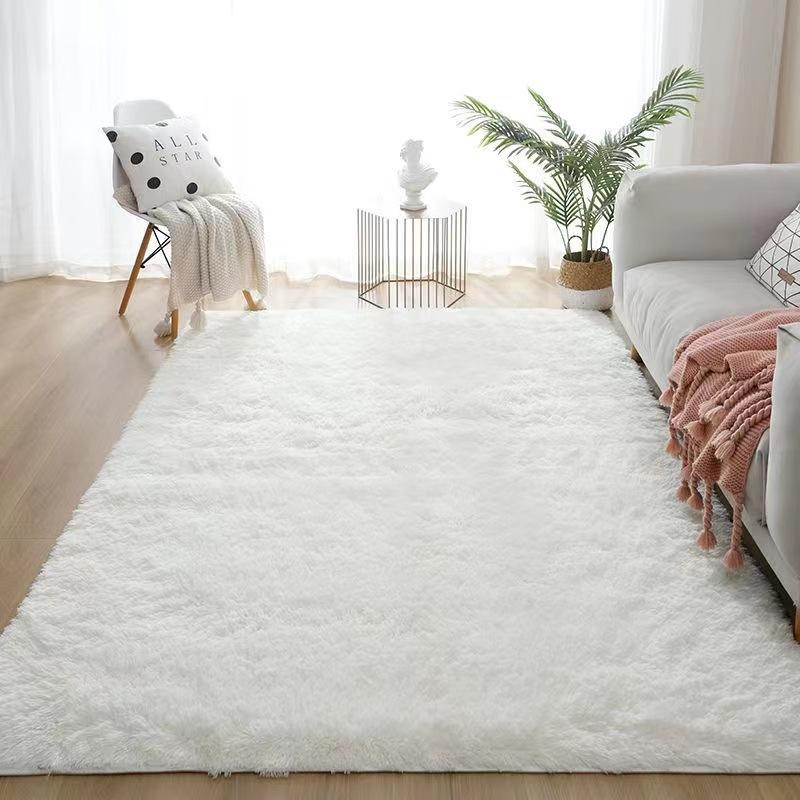 White Silk Wool Rug Pad Bedroom Living Room Children's Room Home Decor Soft and Fluffy Machine Washable Anti-slip