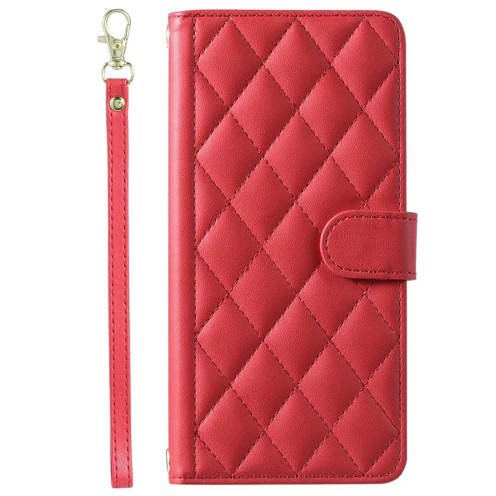 

Rhombus Leather Wallet Case For Xiaomi 14T Poco C61 C55 C40 C31 F5 X5 X3 M5S M3 Redmi 14C A3 12 10 9C 9T Note 14 Protect Cover Redmi Note 12 4G
