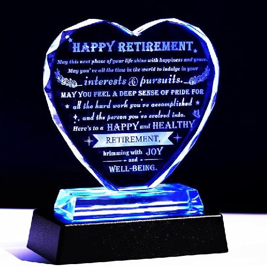 Retirement Gift for Women Men Crystal Best Retirement Gifts Keepsake Meaningful Farewell Gifts for Friends Leaving Gifts Plaque for Women Crystal