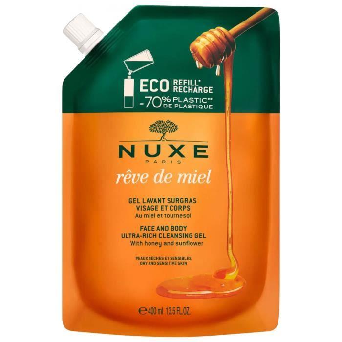 Nuxe Rêve De Miel Gel Lavant Surgras (Peaux Sèches Et Sensibles) Éco-Recharge 400 Ml