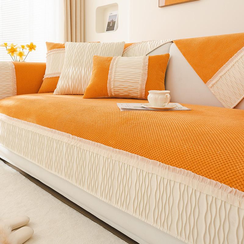 Winter Plush Sofa Cushion New High-end Bay Window Cushion, Light Luxury High-end Sofa Cover Cushion