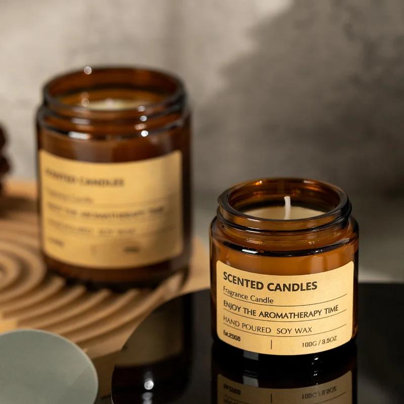 1pcs New Scented Candle Creative Handmade Soybean Wax Essential Oil Smokeless Candle Set Candles Home Decoration