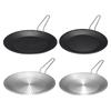 Round Grill Pan Grilling Skillet Multipurpose Long Handle Portable for Cooking Household Outdoor Camping Roasting Seafood