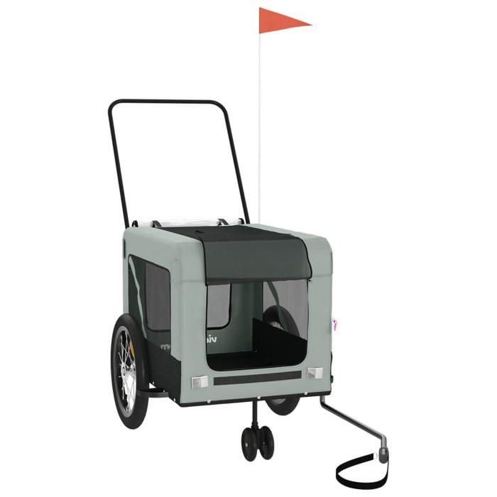 VidaXL Remorque de Vélo pour Animaux de Compagnie, Chariot à Vélo pour Chien avec Roues, Poussette de Animaux de Compagnie, 93937