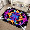Colorful Abstract Swirl Pattern Carpet with Black and White Background Suitable for use as an anti-slip for living room bedroom sofas