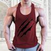 Men Summer Vest O-neck Sleeveless Loose Fit Racerback Sports Top Quick-Drying Blood Paw Print Fitness Vest Daily Wear